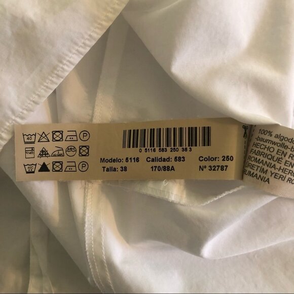 Massimo Dutti Sleeveless White Cotton Asymmetrical Top  Ladies Xsm - Picture 12 of 14